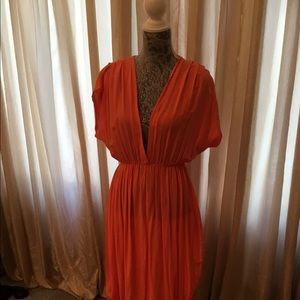 Coral colored unique dress